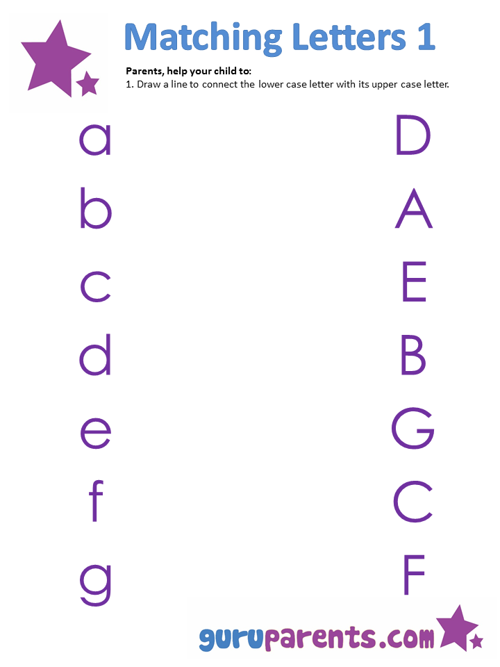 Matching Letters Worksheets Wiildcreative
