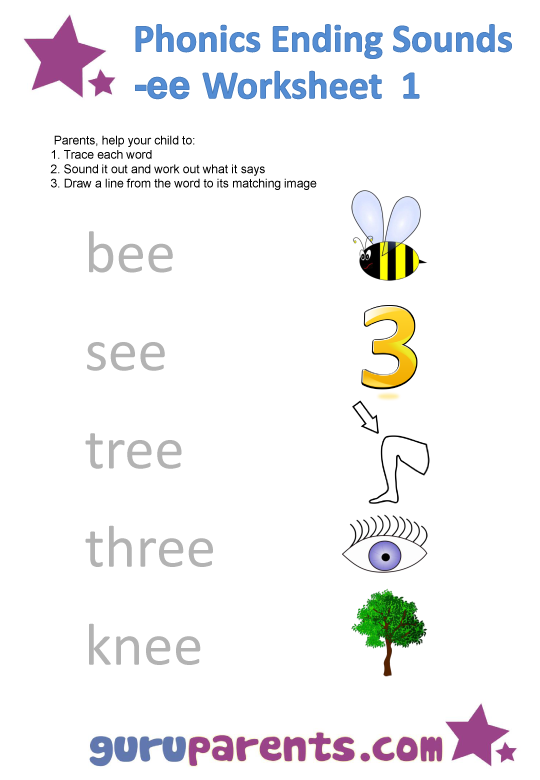 Phonics Worksheets Ending Sounds Guruparents