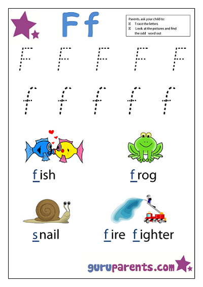 Letter F Worksheets Guruparents