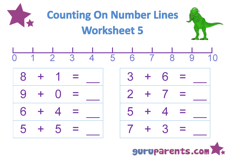 Number Line Worksheets Guruparents