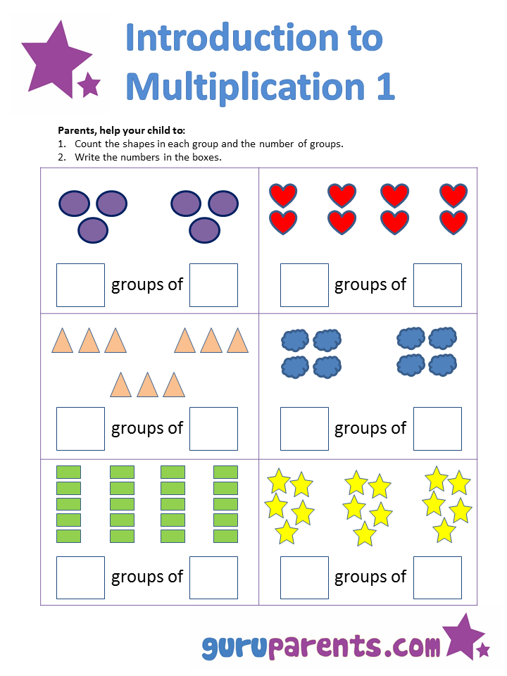 Simple Multiplication Worksheet For Kindergarten