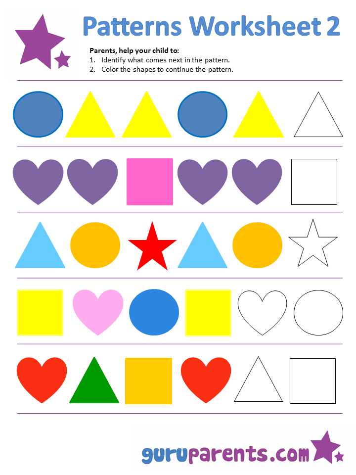 Picture Pattern Worksheets
